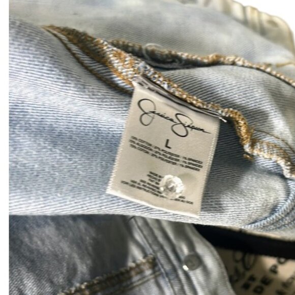 Jessica Simpson Cropped Denim Vest – Light Wash, Sleeveless, Tagged L Fits XS - Picture 10 of 11